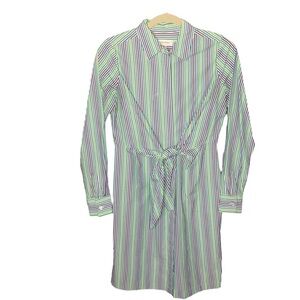 Calvin Klein Striped Shirt Dress Size: 2